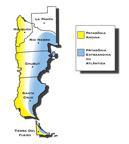 Divisões da Patagônia Argentina (Ilustração: Thiago Gambôa - ViaBr Turismo)